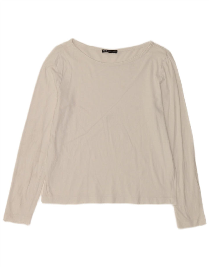 Zara Dametop Langærmet UK 14 Medium White