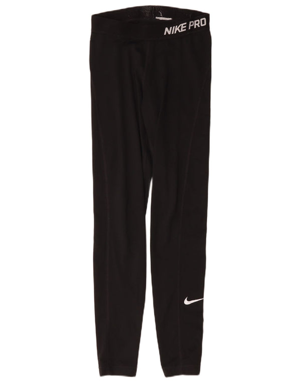 Nike Womens Dri Fit Graphic Leggings UK 4 XS Black