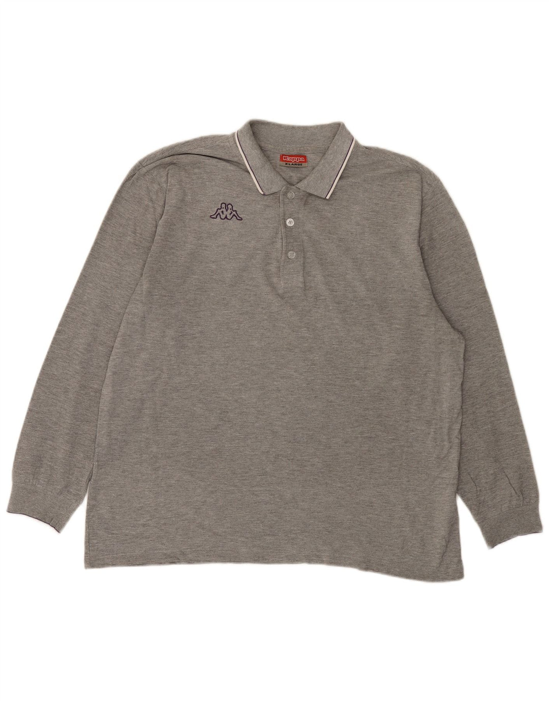 Kappa Mens Long Sleeve Polo Shirt XL Grey