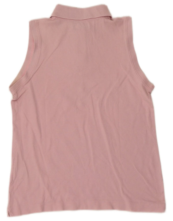 Henry Cottons Womens Sleeveless Polo Shirt IT 42 Medium Pink Cotton