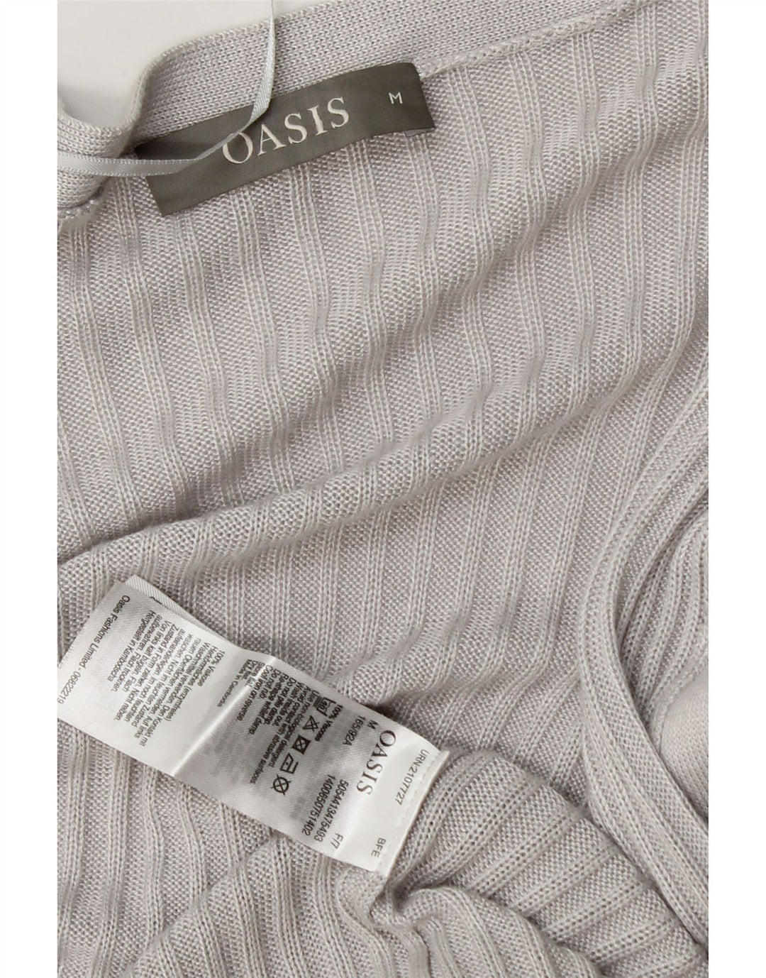 Oasis Womens Longline Open Cardigan Sweater UK 14 Medium Grey Viscose