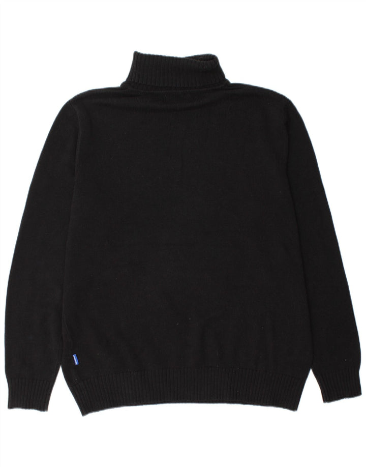 Jack & Jones Mens Roll Neck Jumper Sweater XL Black Cotton