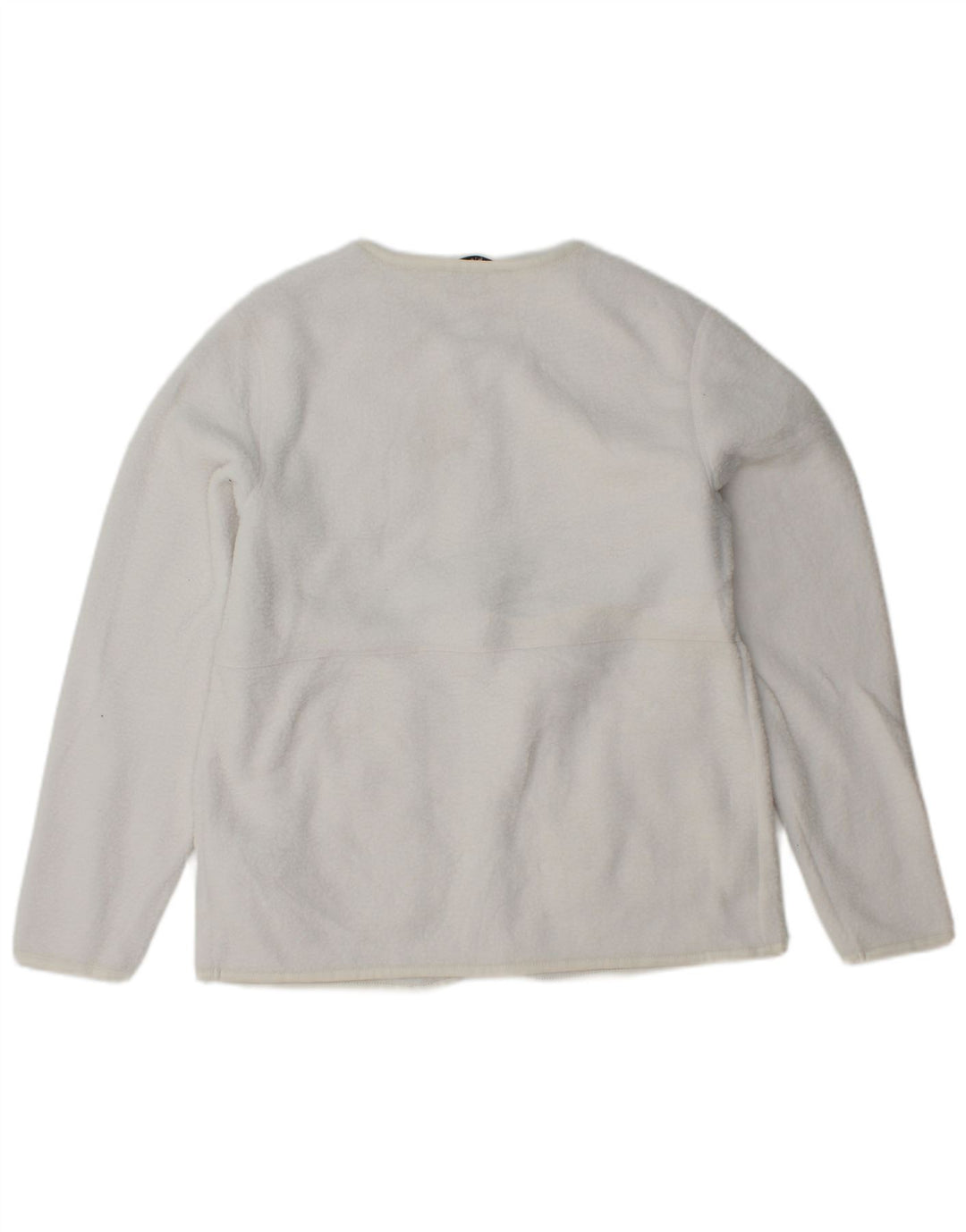 MARKS & SPENCER Giacca in pile da donna UK 10 Small Poliestere bianco
