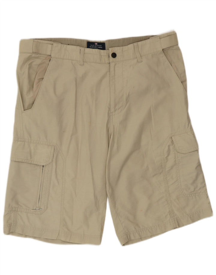 Marks & Spencer Mens Cargo Shorts W32 Medium Green Cotton