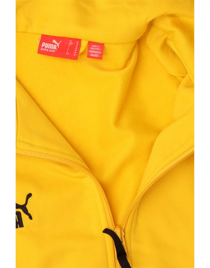 Puma Herren-Trainingsanzugoberjacke aus mittelgelbem Colourblock-Polyester