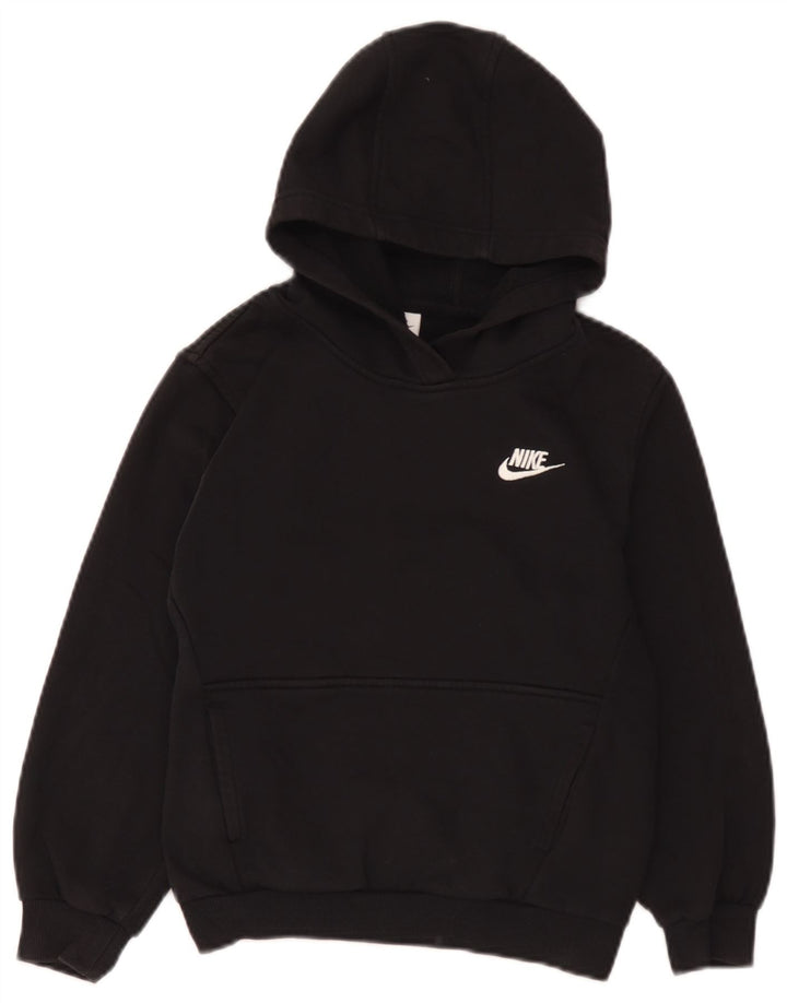 Nike Boys Hoodie Jumper 10-11 Years Medium Black Cotton