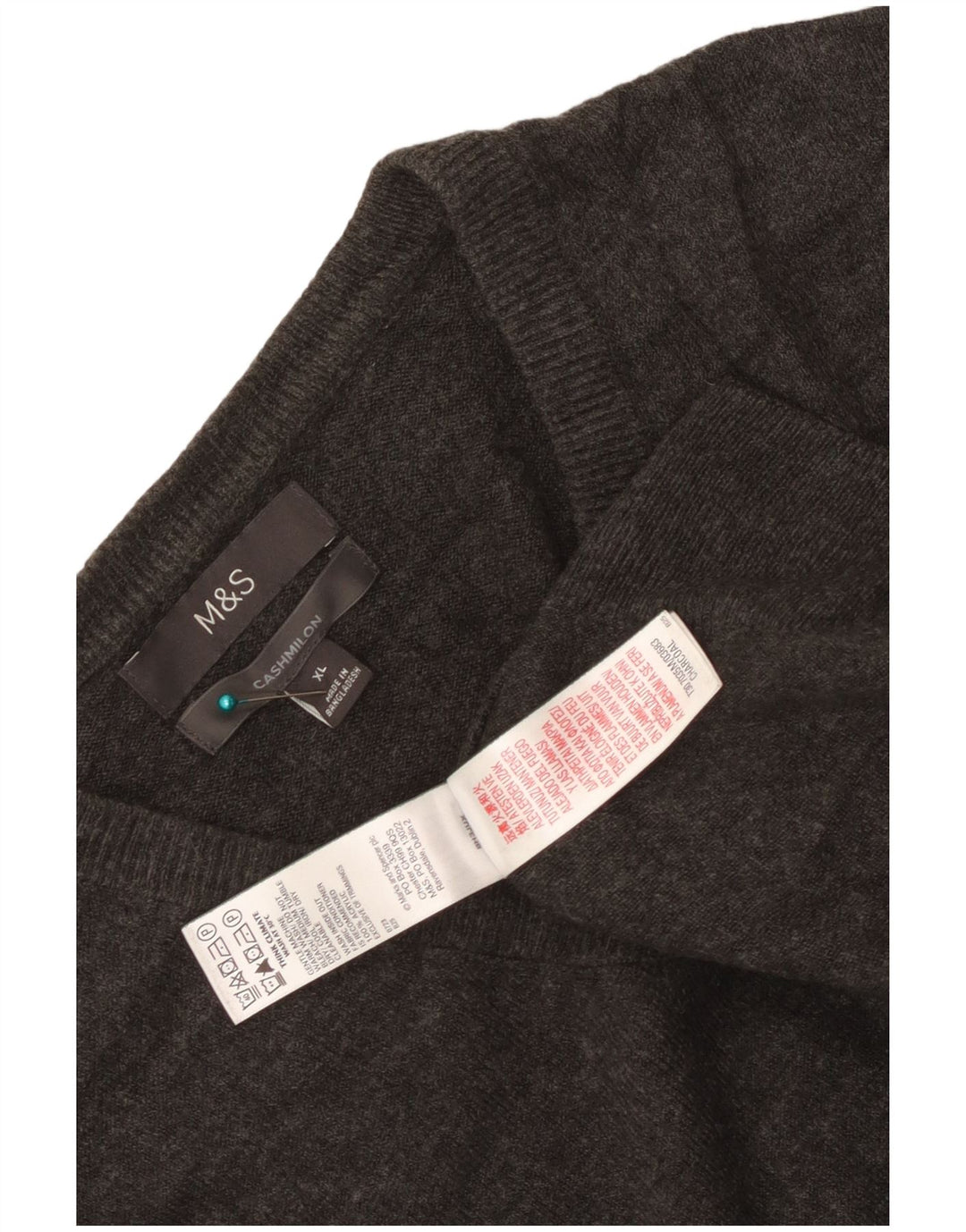 Marks & Spencer Herre V-hals sweater XL Grå Akryl