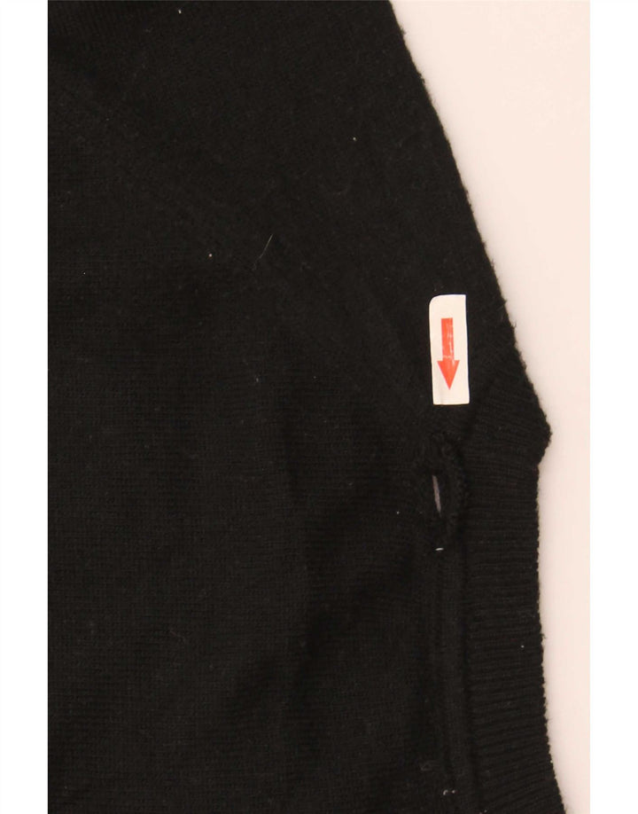 Zara Womens Crop Oversized Crew Neck Jumper Sweater UK 14 Medium Black