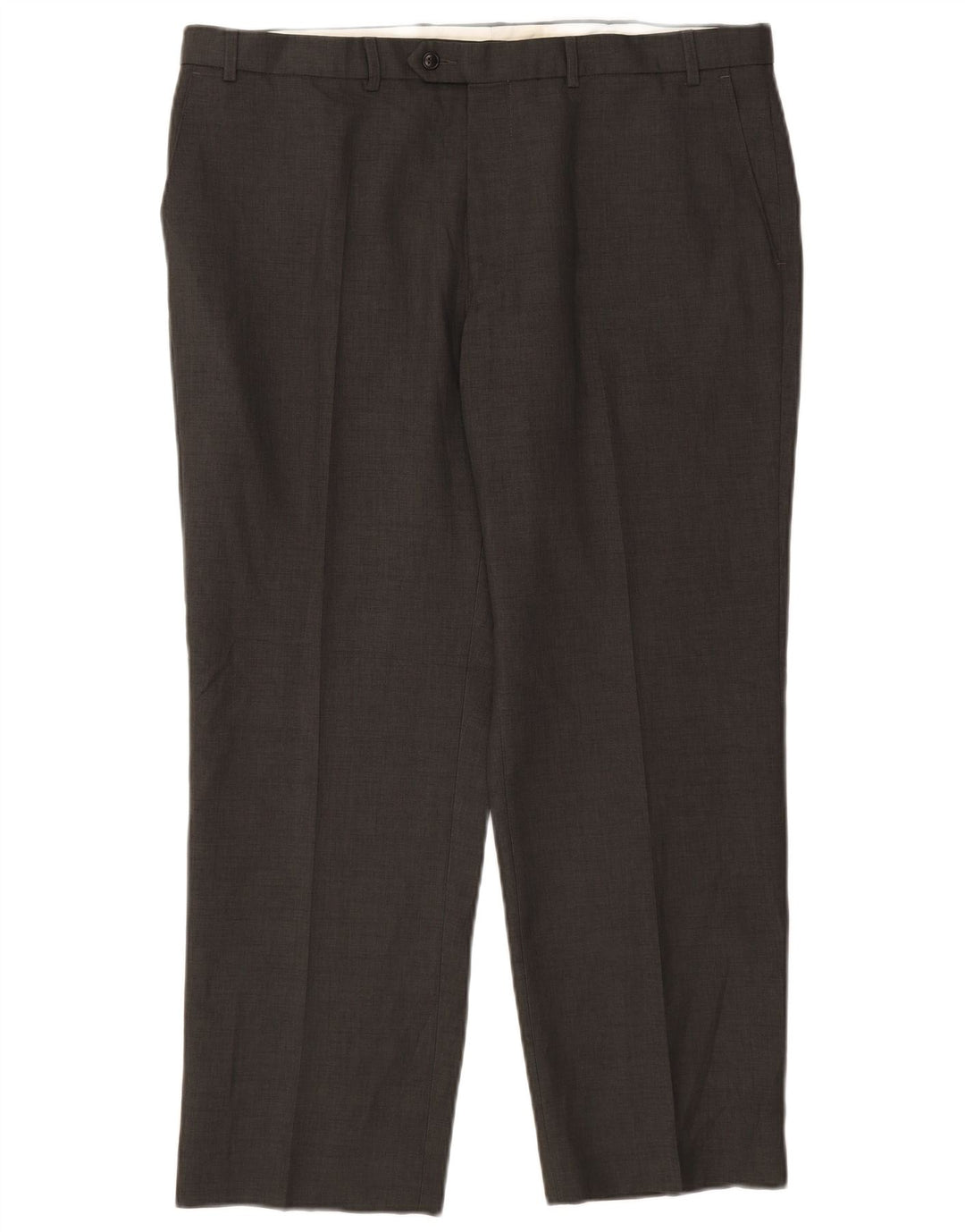 Pantaloni da abito dritti da uomo Marks & Spencer W40 L29 poliestere grigio
