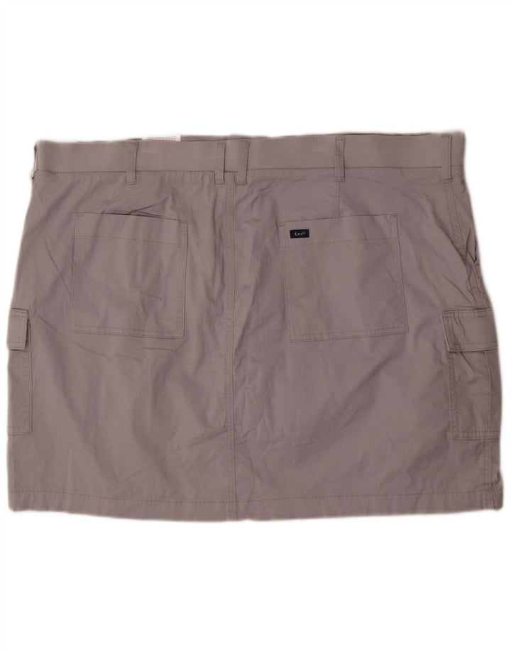 LEE Womens Mid Rise Regular Fit Skort US 22 3XL Grey Cotton