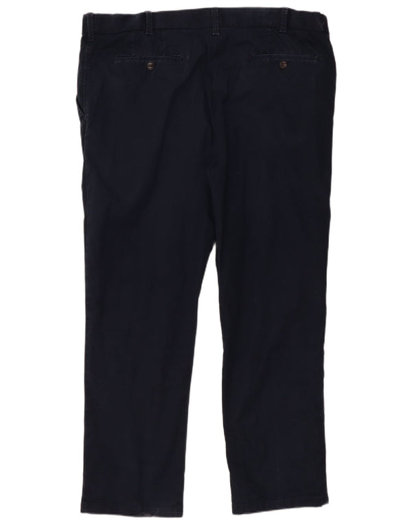 Marks & Spencer Straight Chino-bukser til mænd W42 L31 Marineblå bomuld