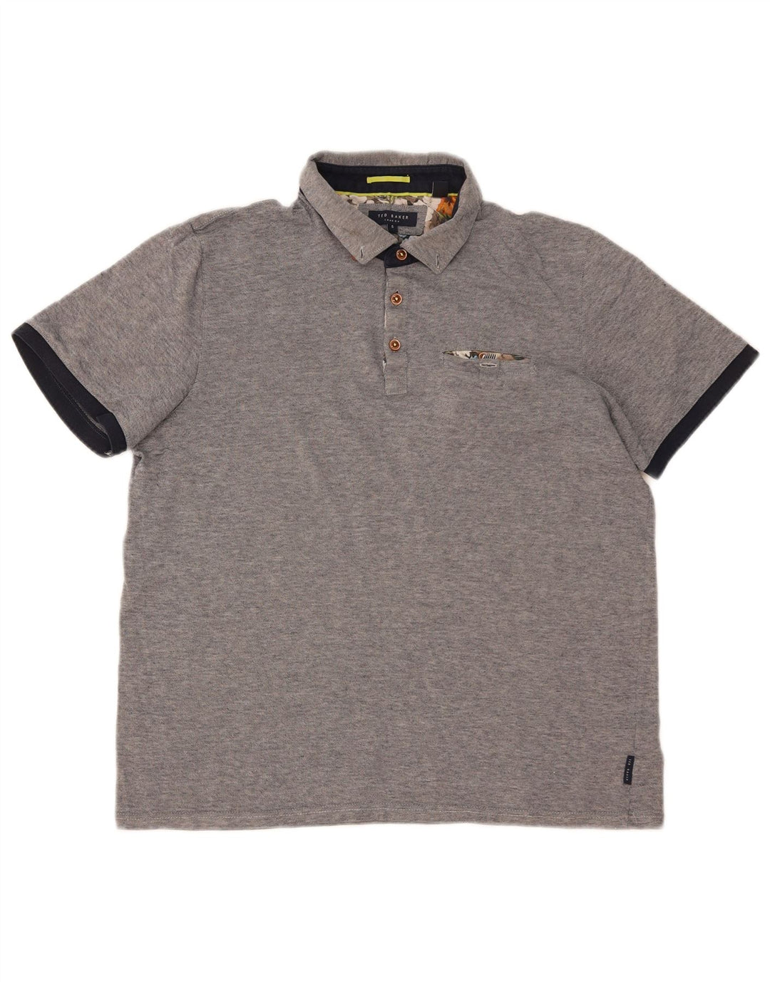 TED BAKER Poloshirt til mænd str. 5 XL Grå bomuld