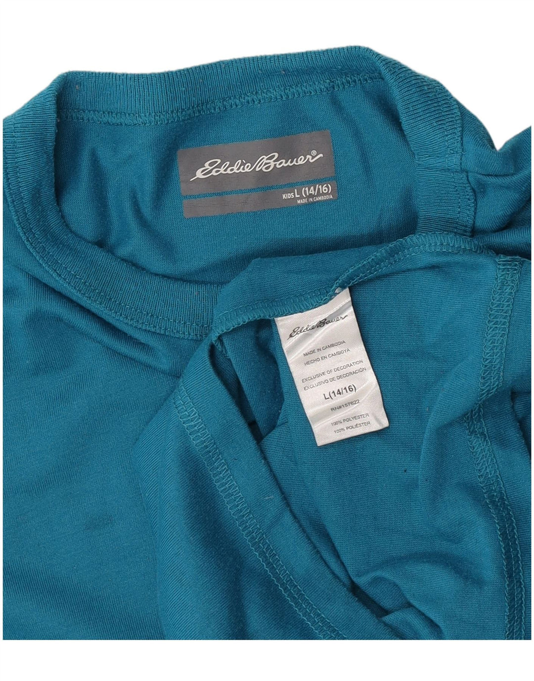 Eddie Bauer Boys T-Shirt Top 14-15 Years Large Blue Polyester