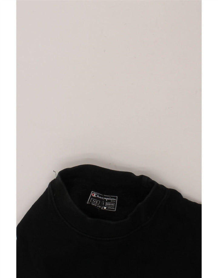 CHAMPION Boys Graphic Sweatshirt Jumper 9-10 Years Black Cotton Vintage Champion and Second-Hand Champion from Messina Hembry 