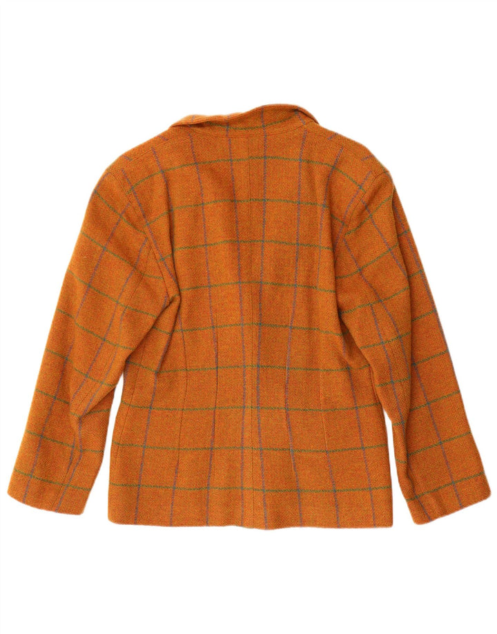Penny Black Damen-Blazer mit 2 Knöpfen, UK 14, mittelorange karierte Wolle