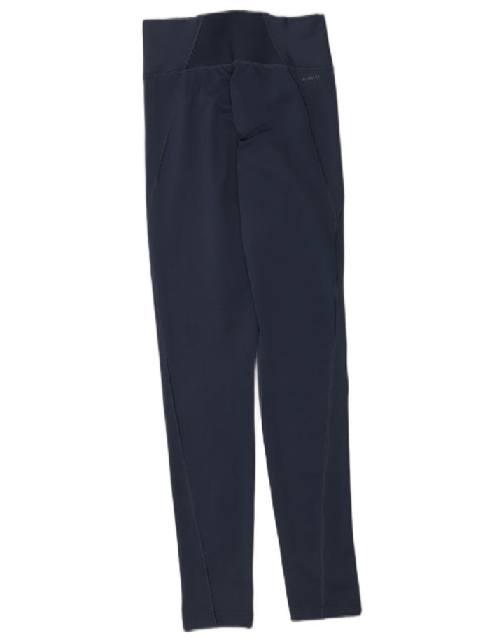 Adidas Womens Climalite Leggings UK 4/6 XS Blue Polyester