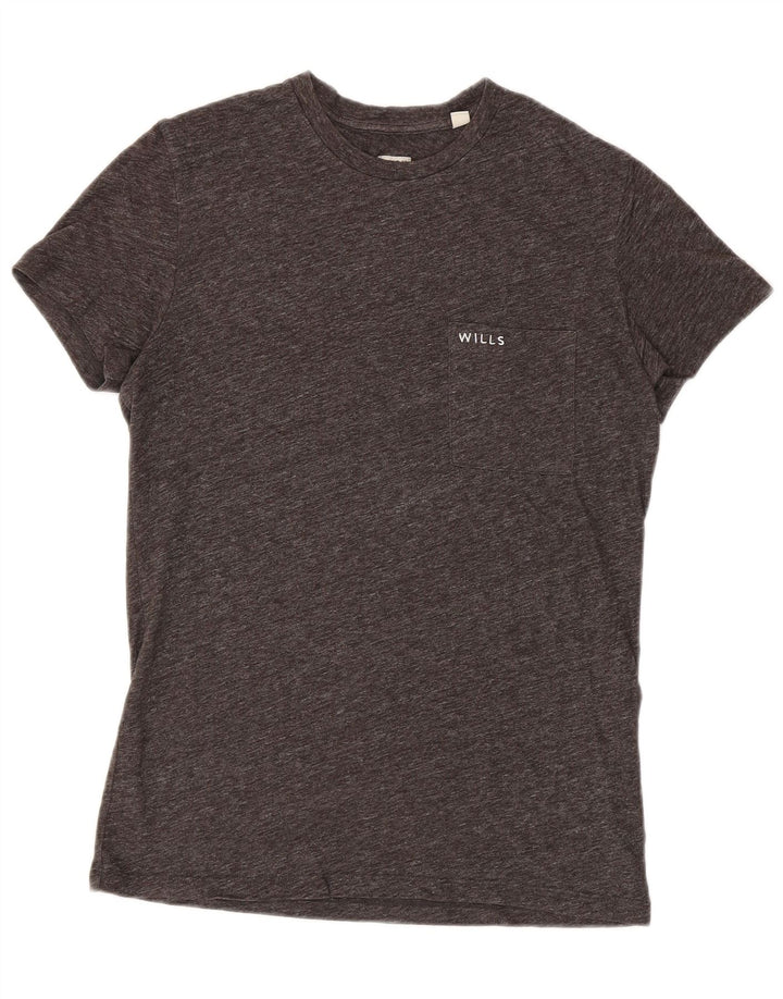 JACK WILLS Mens T-Shirt Top Small Grey Flecked