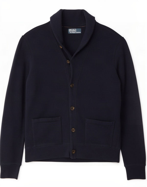 Polo Ralph Lauren Maglione cardigan da uomo piccolo in cotone blu navy
