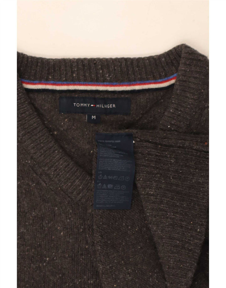 Tommy Hilfiger Herre V-hals sweater Medium Grey Flecked Wool