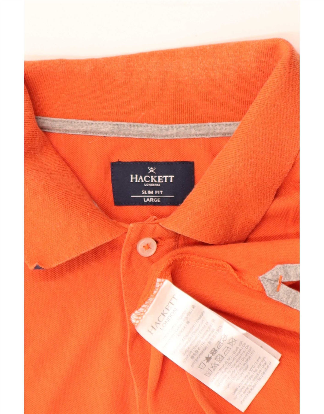 Polo Hackett da uomo slim fit grande in cotone arancione