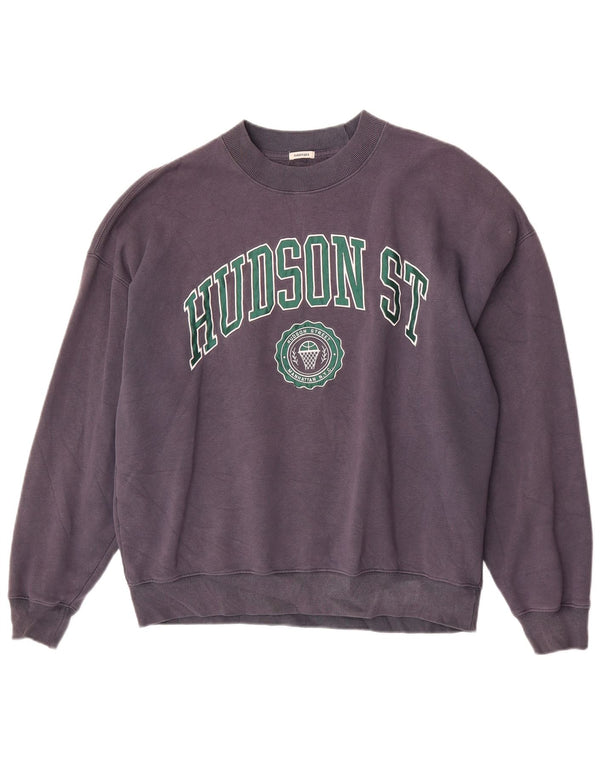 Abercrombie & Fitch Womens Hudson Graphic Sweatshirt Jumper Medium Purple