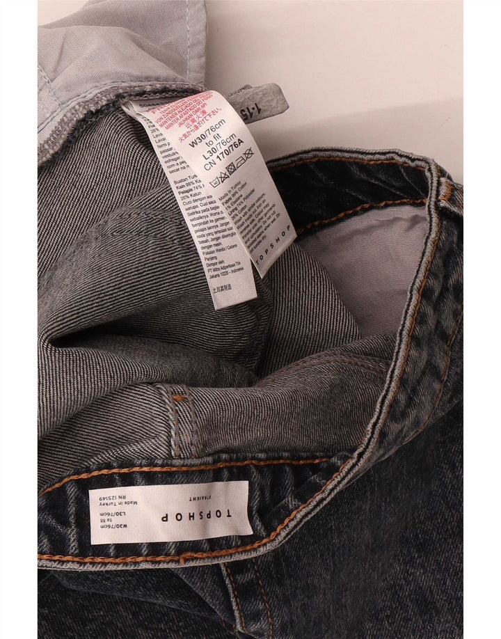 Topshop Womens Cropped Jeans W30 L25 Black Cotton