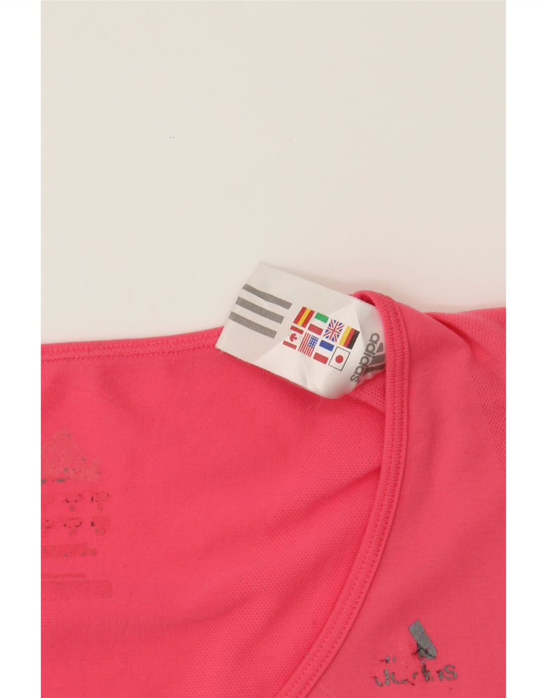 ADIDAS Womens Climacool T-Shirt Top UK 12 Medium Pink Nylon Vintage Adidas and Second-Hand Adidas from Messina Hembry 