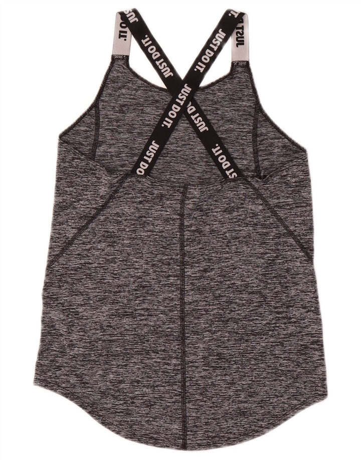 Nike Girls Graphic Vest Top 12-13 Years Large Grey Flecked Polyester