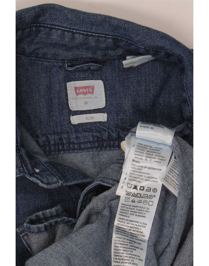 Levi's Mens Slim Fit Denim Shirt Medium Blue Cotton