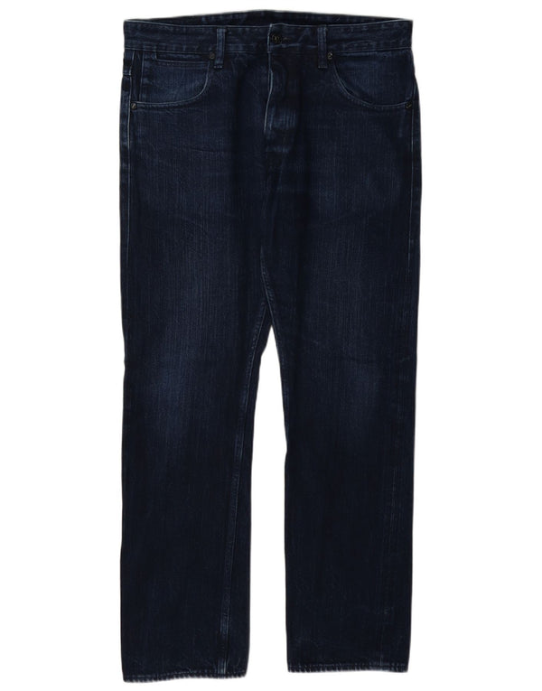 G-Star Mens Straight Jeans W33 L32 Blue Cotton