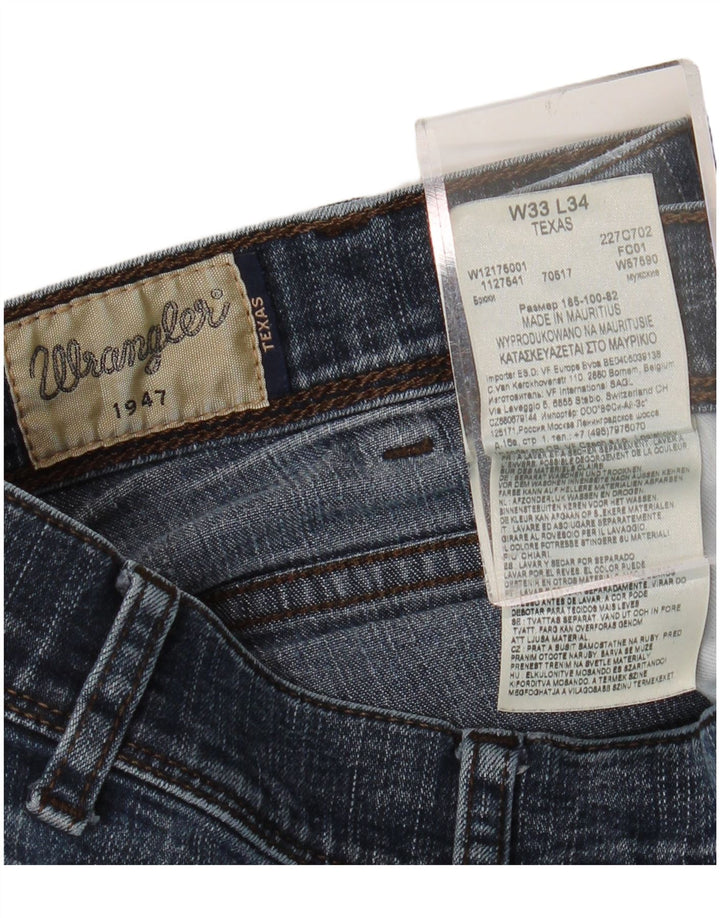 WRANGLER Mens Texas Straight Jeans W33 L34 Blue