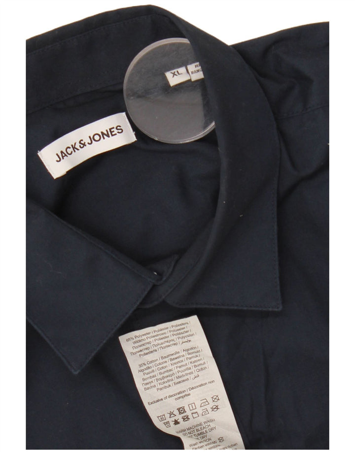 Koszula męska JACK & JONES XL, granatowa, poliestrowa