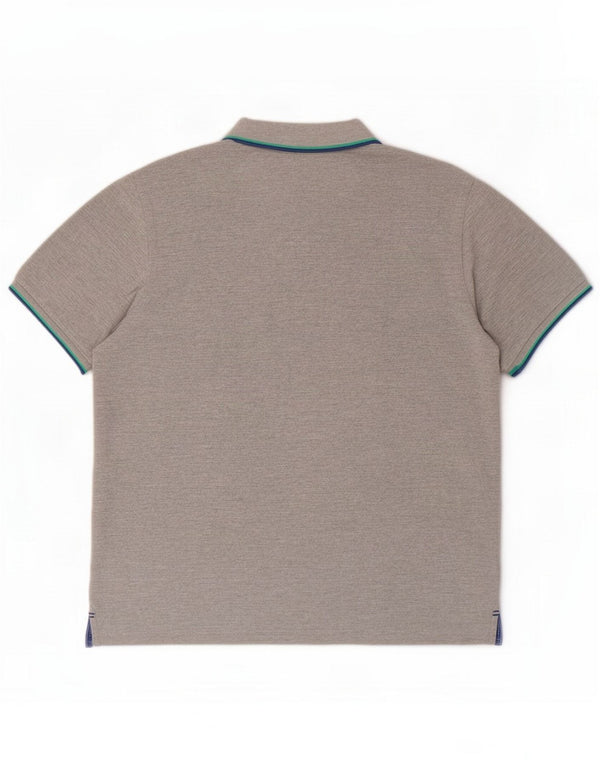 North Sails Mens Polo Shirt Medium Grey Striped Cotton