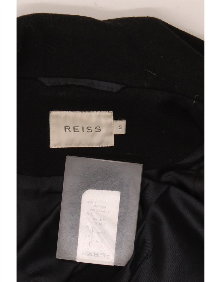 Reiss Dame Overfrakke UK 10 Lille Sort Uld