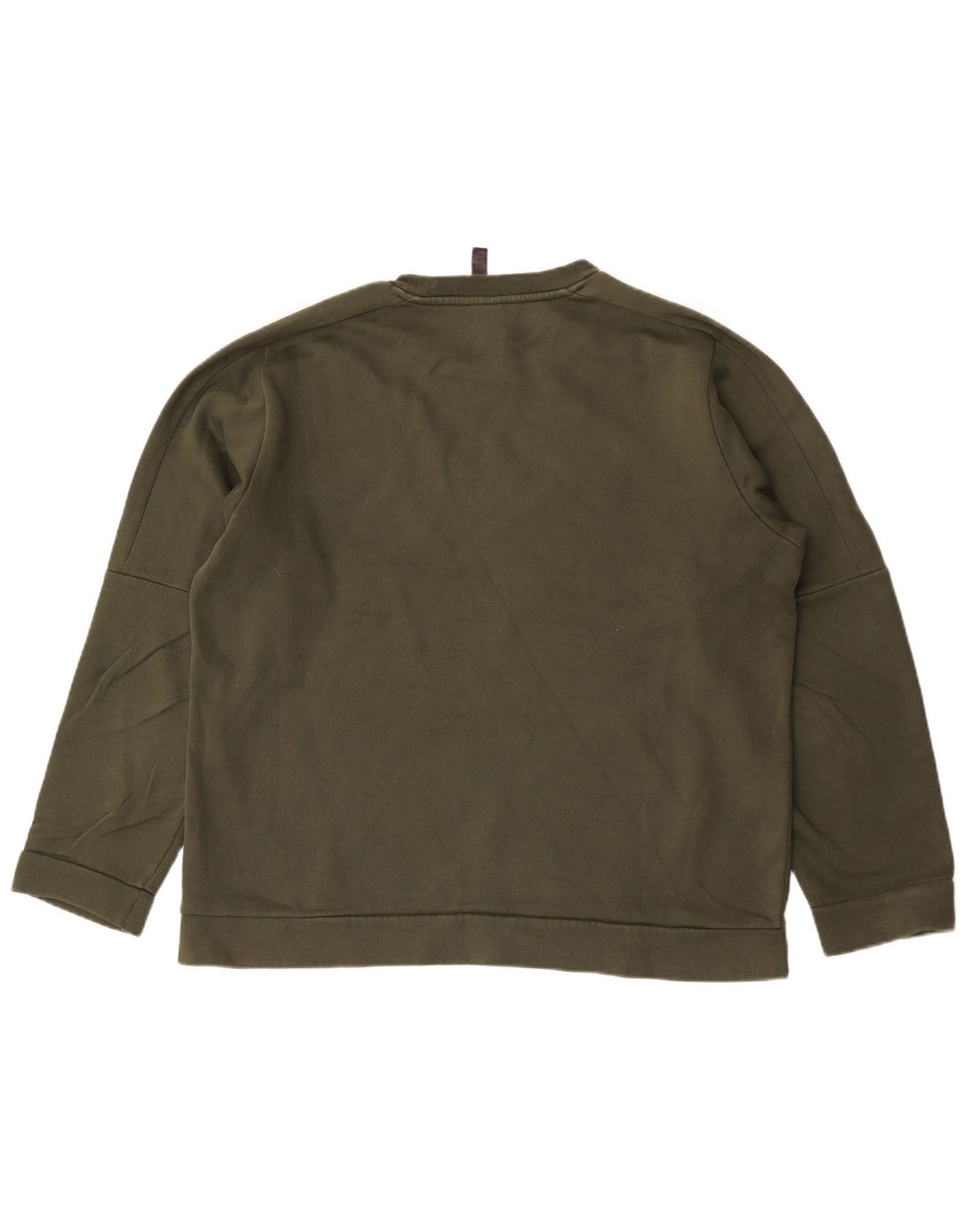 Adidas Mens Sweatshirt Jumper Large Khaki Colourblock Cotton
