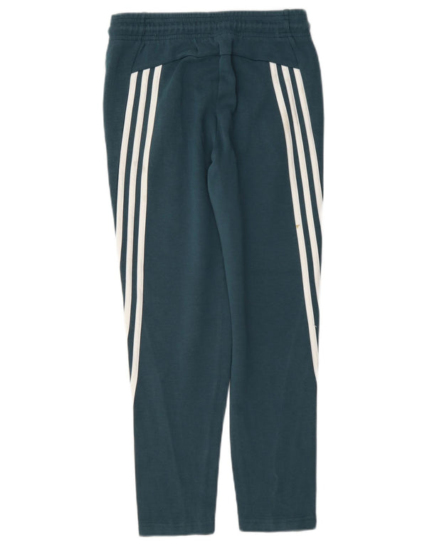Adidas Boys Tracksuit Trousers 11-12 Years Green Cotton