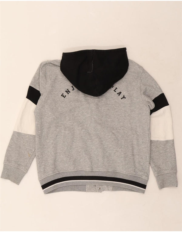 Zara Boys Graphic Hooded Tracksuit Top Jacket 11-12 Years Cinza Colorblock