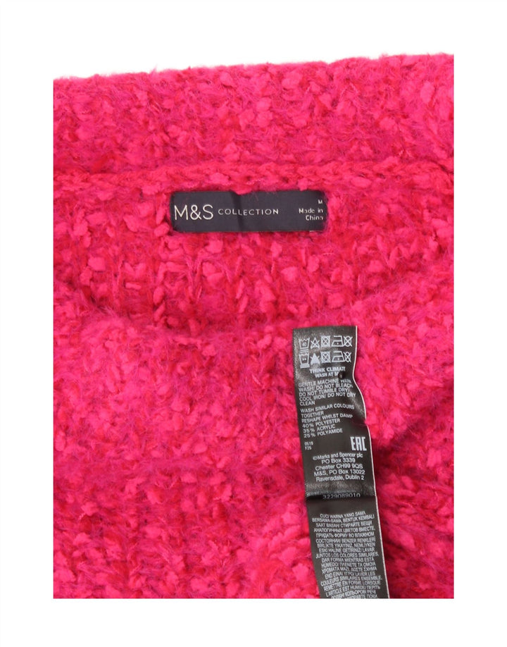 Marks & Spencer Womens Roll Neck Jumper Sweater UK 14 Medium Pink Flecked