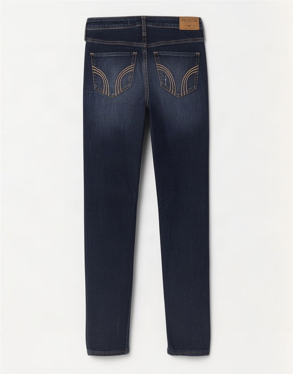 Hollister Damen Distressed Slim Jeans US 7 Medium W28 L26 Marineblau