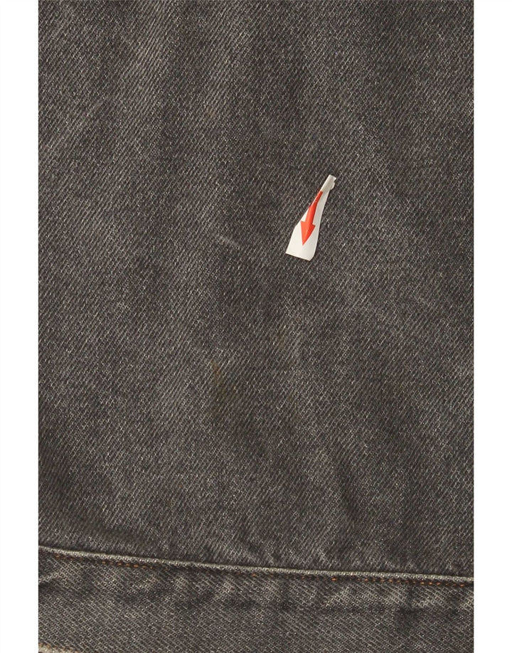 Vintage Mens Denim Jacket UK 40 Large Grey Cotton