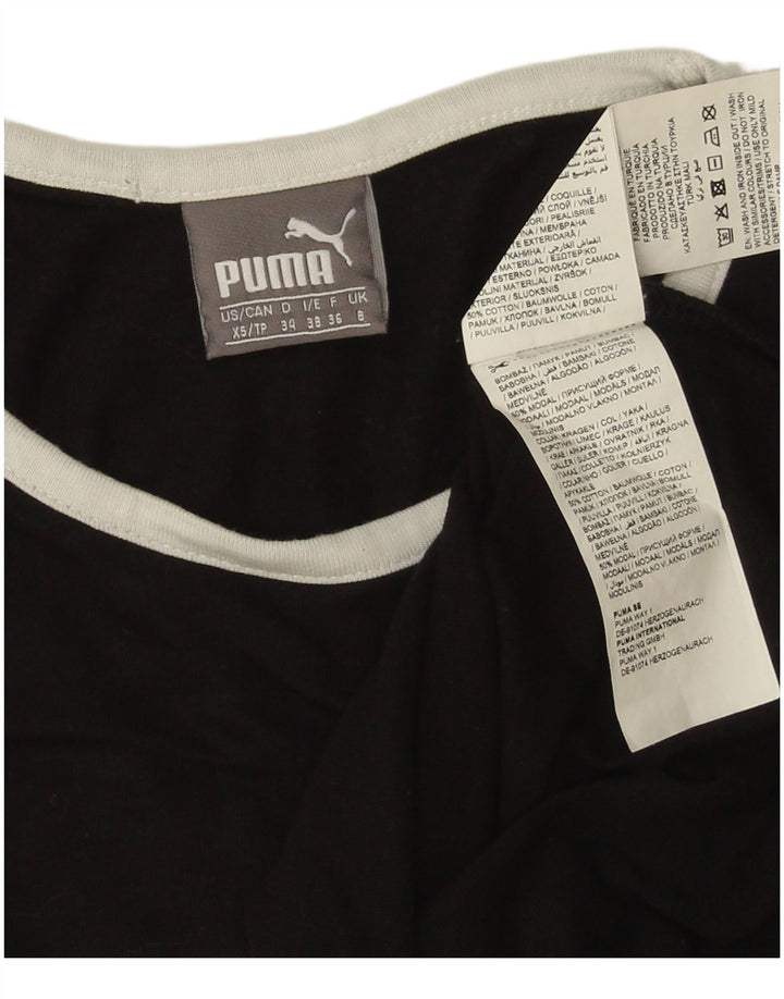 Puma Womens Graphic T-Shirt Top UK 8 Small Black Modal