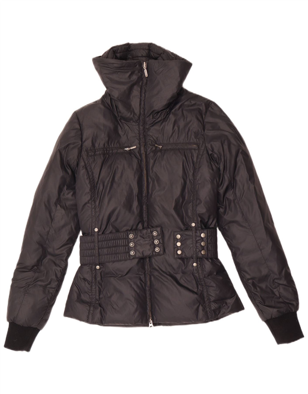 Sisley Womens Padded Jacket IT 40 Small Black Polyamide