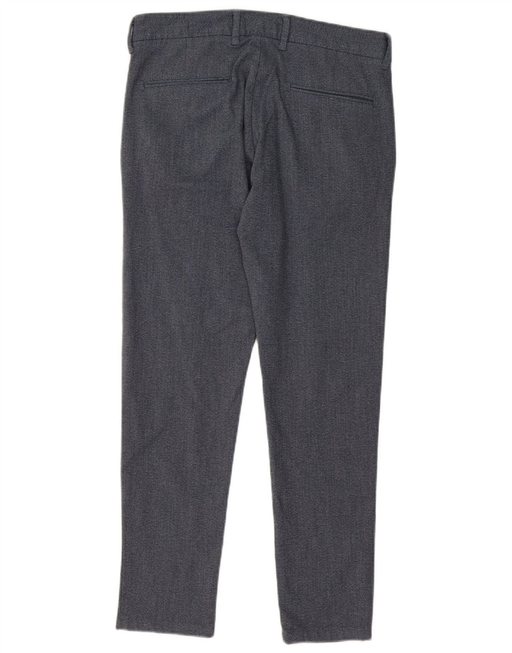 Pantaloni da abito slim da uomo ZARA EU 38 Small W30 L28 poliestere blu navy