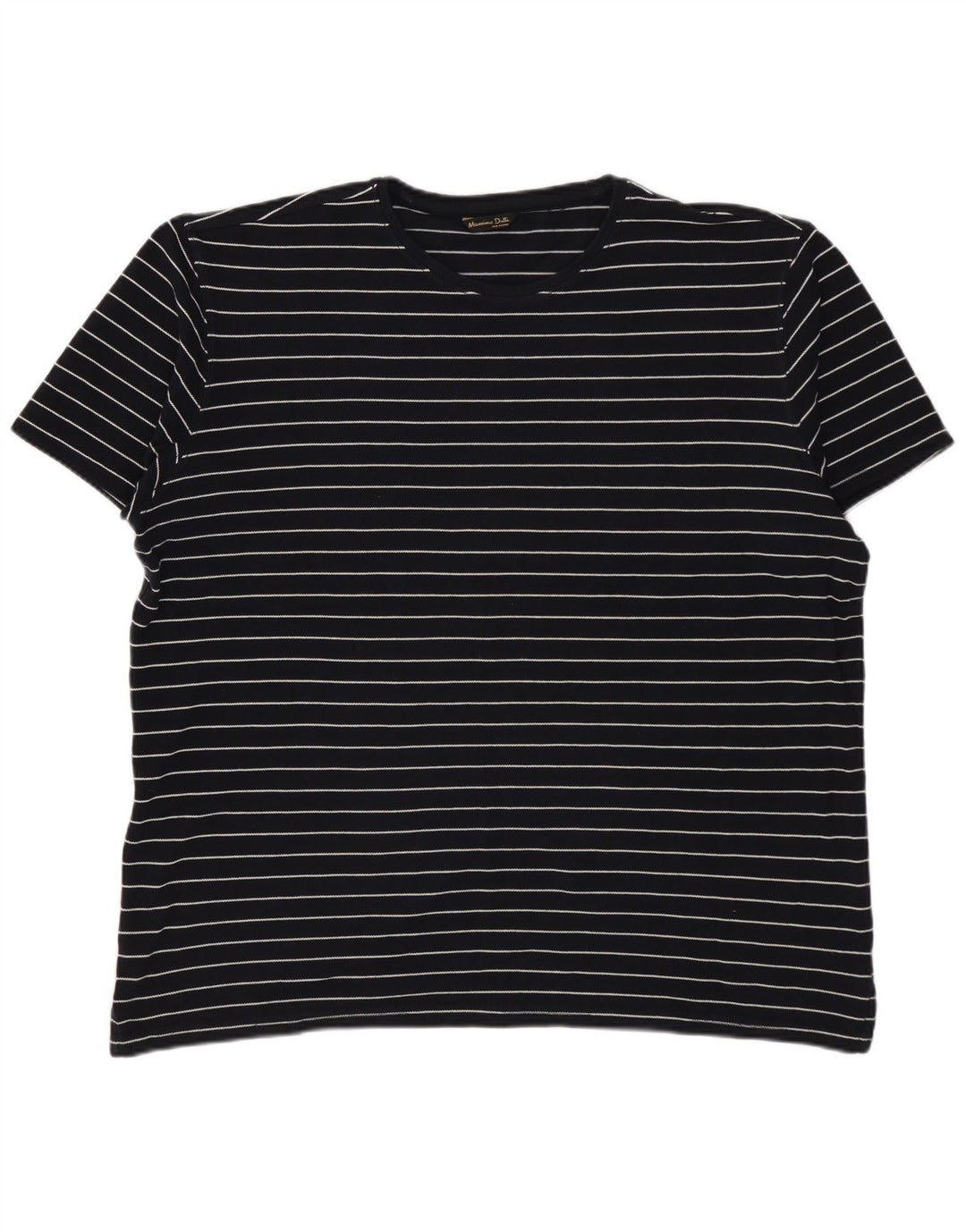 MASSIMO DUTTI Mens T-Shirt Top XL Black Striped