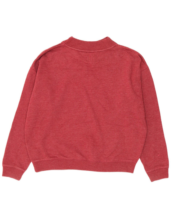 Jack Wills Womens Oversized Sweatshirt Jumper UK 12 Medium Red Cotton