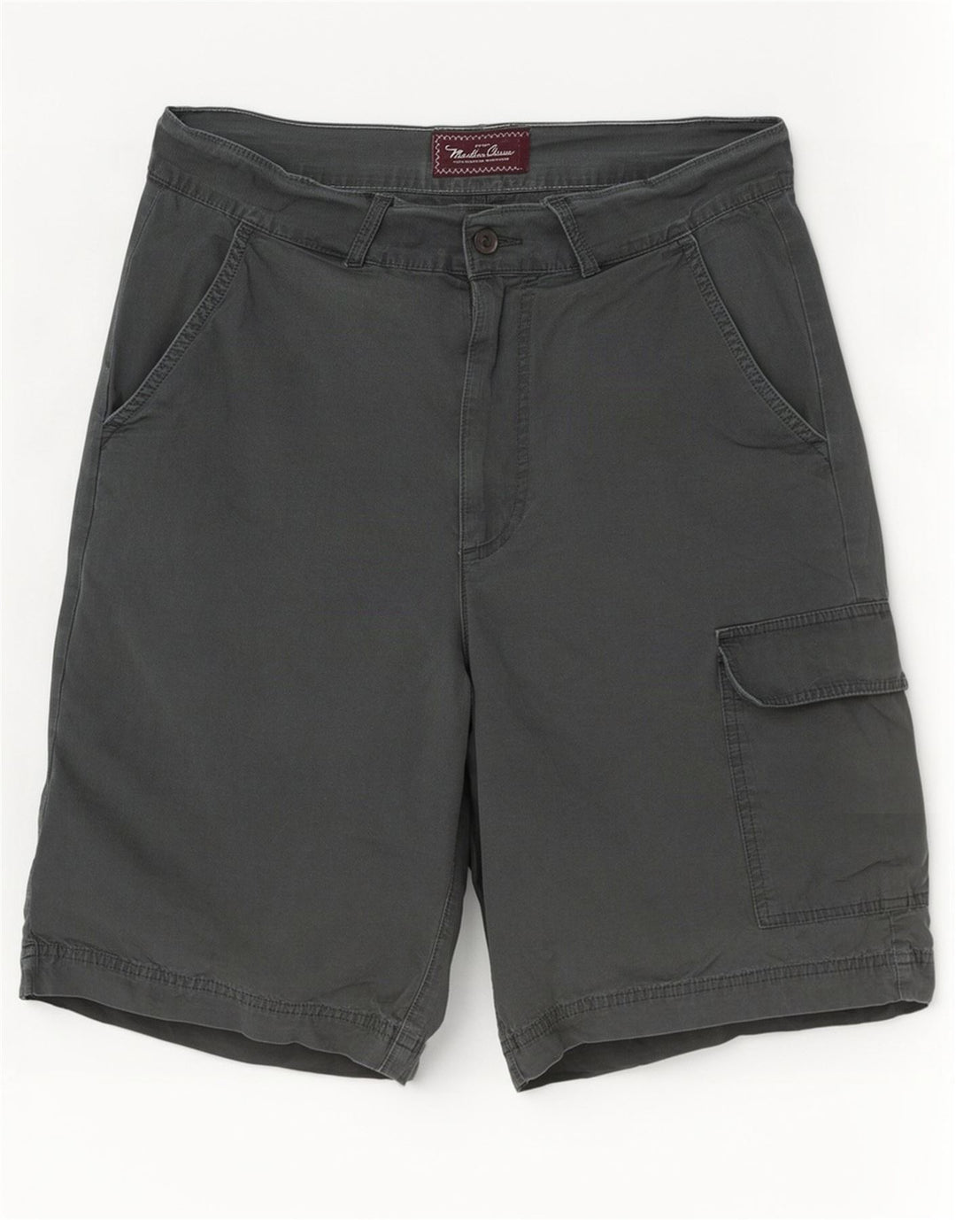 Shorts cargo masculino Marlboro Classics EU 50 grande W34 algodão cinza