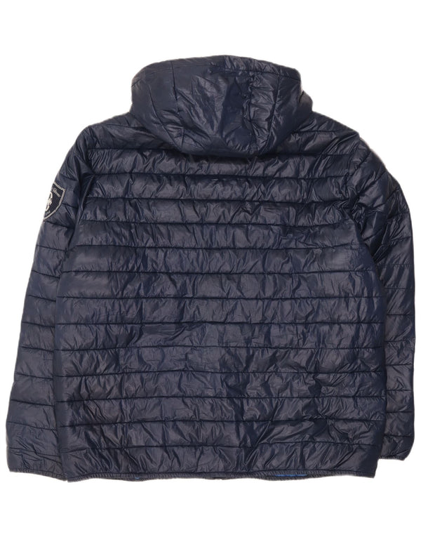 Conte of Florence gepolsterte Herrenjacke mit Kapuze, UK 42 XL, Marineblau