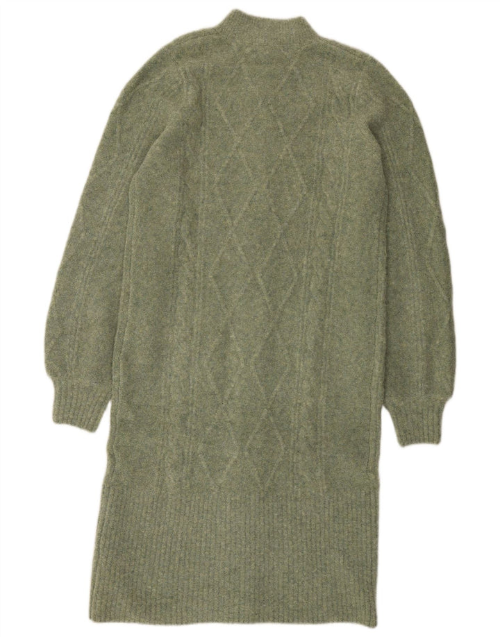 Marks & Spencer Womens Longline Cardigan Sweater UK 10 Small Green