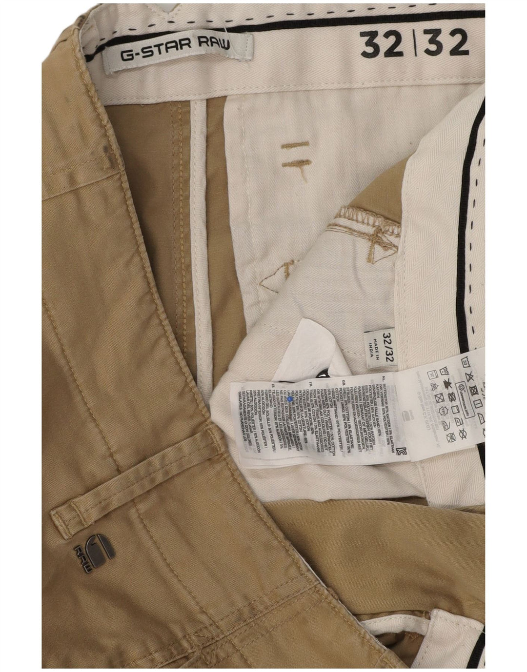 G-Star Mens Slim Cargo Trousers W32 L32 Beige Cotton