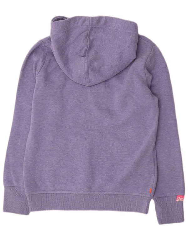 Pulover Superdry pentru damă cu grafică cu capota UK 14, bumbac violet mediu
